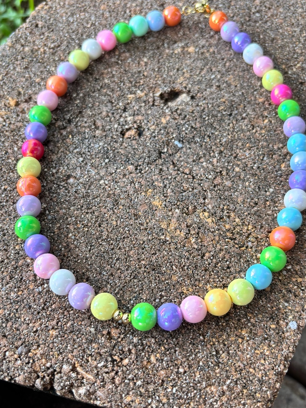 Multicolor Pastel Beaded Necklace - Brand